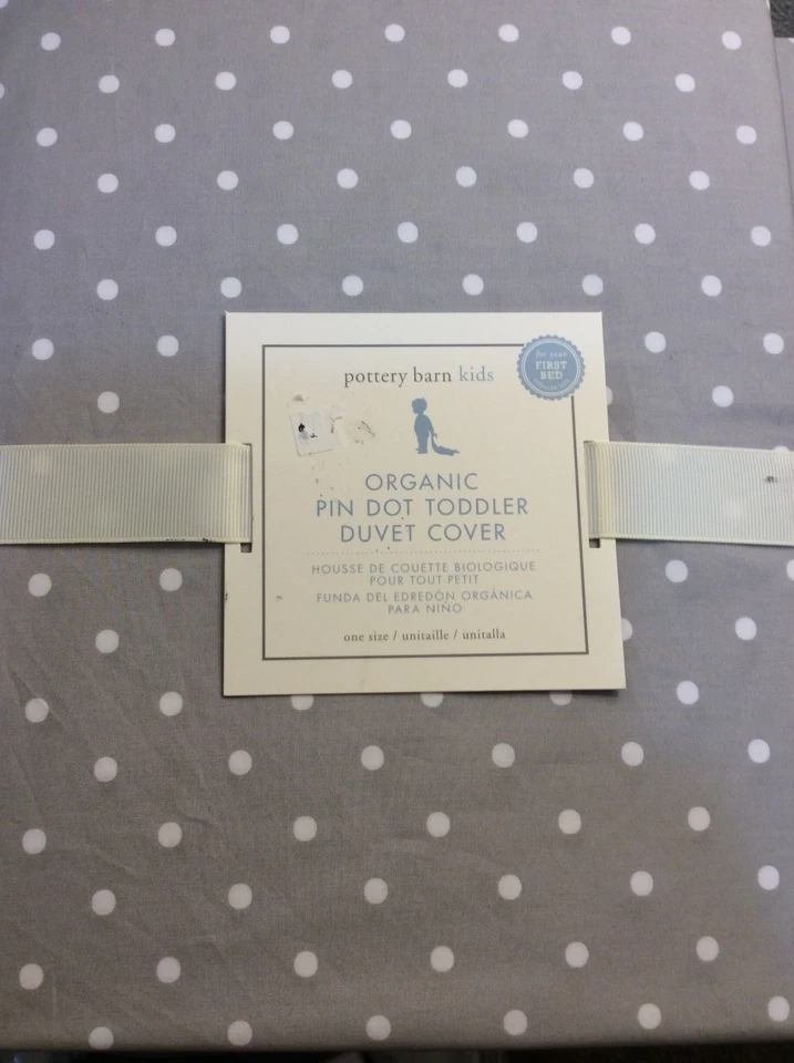 Capa de edredom Pottery Barn Kids ponto orgânico nova com etiquetas! Cinza 100% algodão - Imagem 1 de 1