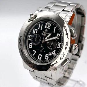 Vivienne Westwood Chrono Watch Kiss Me Once Silver Black - Picture 1 of 7