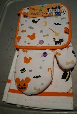 Juego de toalla de plato con guante para horno Disney Mickie Minnie Mouse de algodón Foto 1 de 4