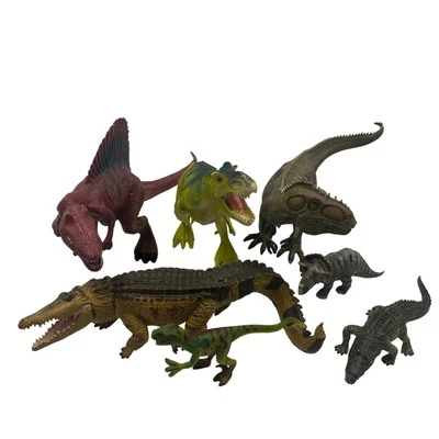 Schleich & Ankyo Dinosaur Lot 7 Triceratops Alligator D75327 Action Figures Toys - Image 1 of 4