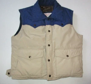 Vintage Adventure Gear Daunenweste Jacke hellbraun blau Skifahren Snowboard Medium - Bild 1 von 6