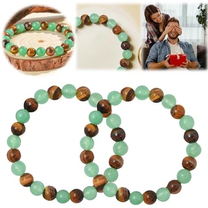 Lucky Green Aventurine Tiger Eye Stone Money| Wealth| Anxiety Relief Beaded - Picture 1 of 12