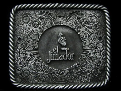 KK05154 КЛАССНЫЙ ВИНТАЖНЫЙ 1970-х ** EL JIMADOR ТЕКИЛА ** ВЫПИВКА ОЛОВА ПРЯЖКА РЕМНЯ - Изображение 1 из 2