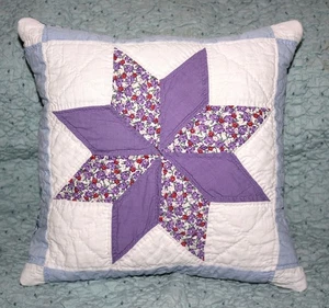 Almohada de colección hecha a mano ocho puntos Lemoyne Star Quilt - Imagen 1 de 3