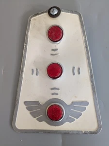 Oldtimer Fahrrad Bike Schmutzfänger mit Reflektor weiß/grau/rot 7 3/8" x 5" mit Schraube - Bild 1 von 2