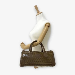 FENDI Zucca Damen Boston Bag Handtasche Beuteltasche Bag Emaille Leder braun - Bild 1 von 11