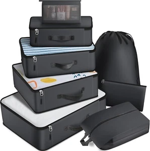 8 Set Packing Cubes for Suitcase and Luggage, Organizers for Travel Essentials A - Picture 1 of 7