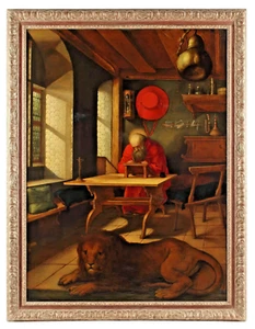 Antique Oil Painting, After Albrecht Durer, St. Jerome In His Study, 67", 1700's - Picture 1 of 8