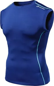 Tesla Mens R Neck Sleeveless Muscle Tank Dry Compression Baselayer MUA05/MUA75/R - Picture 1 of 9