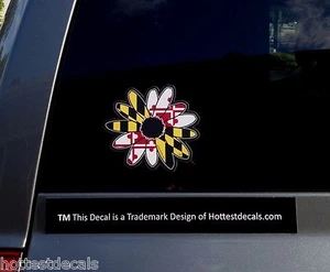 MARYLAND FLOWER DECAL CAR STICKER STATE FLAG BLACK EYED SUSAN DESIGN - Picture 1 of 3