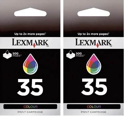 New Genuine Lexmark 35 2PK Ink Cartridges Box P Series P4330 X Series X5210 - Image 1 of 3