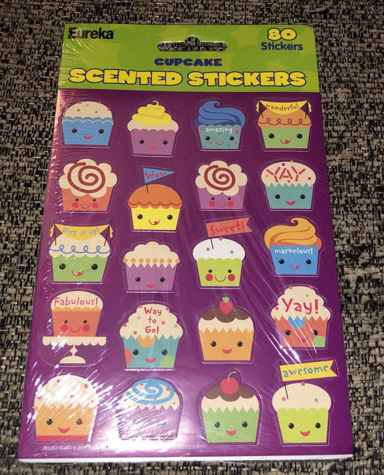PEGATINAS PERFUMADAS EUREKA CUPCAKE. Nuevo En Embalaje 80 Pegatinas Envío Gratis Foto 1 de 4