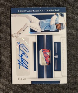 2020 Panini RANDY AROZARENA /10 RC National Treasures Game Gear Auto  GGS-RA 
