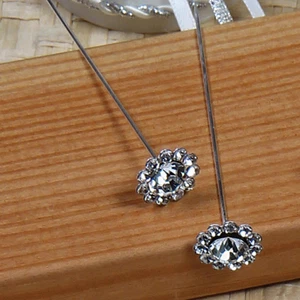 Bouquet Pins Corsage Wedding ROUND FLORAL Design Rhinestone Choose Pack Amount - Picture 1 of 1