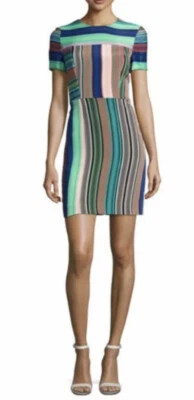 $348.00 NWT Diane Von Furstenberg DVF Burman Stripe Dress Size 12 NEW - Image 1 of 4