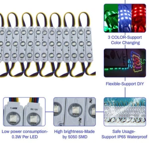 RGB Super Bright Waterproof RGB 5050 SMD 3 LED Module Light Store Club Sign Lamp - Picture 1 of 16