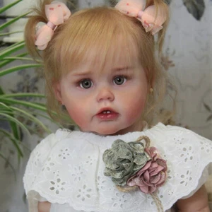 Muñeca bebé renacida terminada de 26 pulgadas pelo enraizado a mano niña pequeña con tela cuerpo regalo - Imagen 1 de 1
