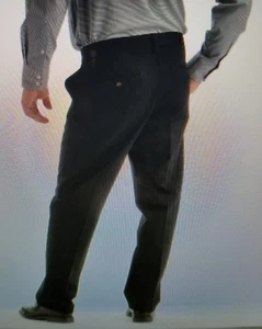 Neu Lee schwarz fleckenabweisend vorne flach knitterfrei khaki Herrenhose 38 x 32  - Bild 1 von 6