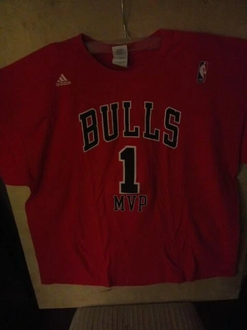 Derrick Rose Chicago Bulls #1 MVP Red Adidas 2XL T-Shirt Cover