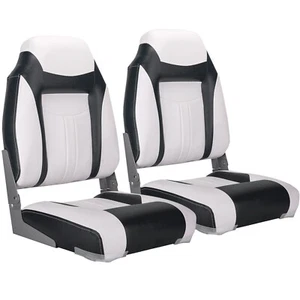 NORTHCAPTAIN Deluxe White/Black High Back Folding Boat Seat, 2 Seats - Bild 1 von 6