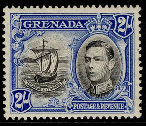 GRANADA GVI SG161a, 2s negro y ultramarino, M COMO NUEVO. Cat £42. PERF 121⁄2 X 131⁄2 - Imagen 1 de 1