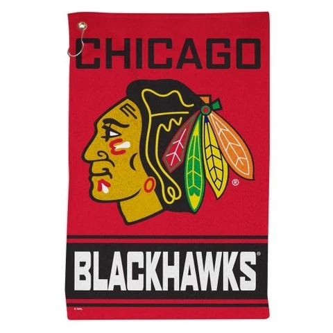 CHICAGO BLACKHAWKS ALL PURPOSE GOLF TAILGATE TOWEL 16"X25" HOOK AND GROMMET Cover