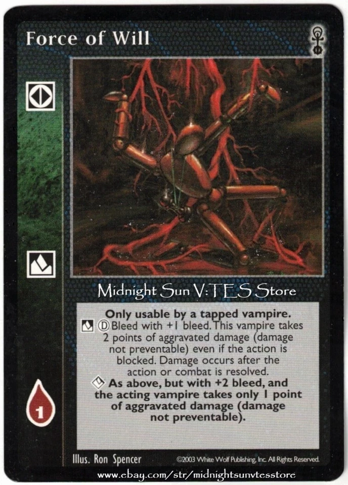 Force of Will Anarchs V:TES VTES Vampire CCG - Image 1 of 1