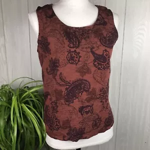 Canotta vintage Nomadic Traders misto seta e lino paisley taglia small - Foto 1 di 7