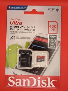 SanDisk Ultra 400GB Micro SDXC UHS-I Card with Adapter ~~SDSQUAR-400G-GN6MA~~NEW - Picture 1 of 2