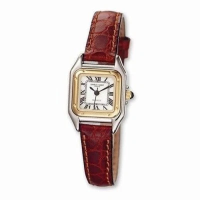 NEW Ladies Charles Hubert Leather Band White Dial Retro 24mm Watch - Image 1 of 2