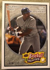 2008 Upper Deck Baseball Heroes Dave Winfield (350 Career Home Runs) #126 28/399