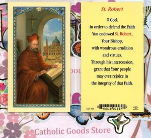 Saint St. Saint Robert with Prayer - Laminated Holy Card - Picture 1 of 3