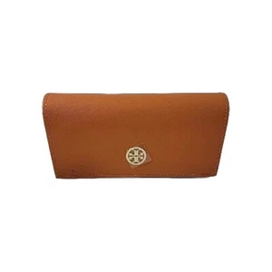 Tory Burch Logo Orange Saffiano Leather Eyeglass Sunglass Case Only - Picture 1 of 6