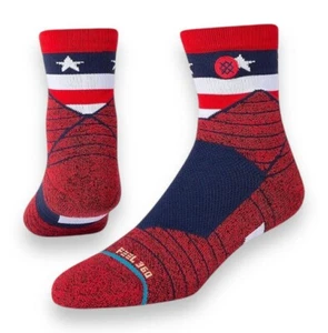 Stance American Quarter Socks Large 9-13 USA Red Performance Sport Mid Cushion - Picture 1 of 7