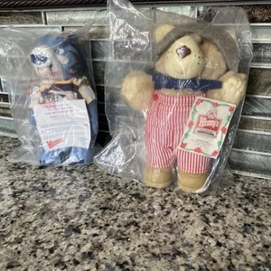 NWT Vtg Wendys Furskins Bears 1986 Dudley Furskin Overalls Hat & Preds Nash 1994 - Picture 1 of 11