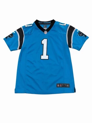 Camiseta de fútbol americano Nike NFL Carolina Panthers Cam Newton para niños grande 14/16 azul Foto 1 de 4