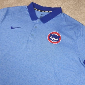 Chicago Cubs Polo Shirt Mens 2XL Blue MLB Baseball Nike Golf Cooperstown Cubbies - Picture 1 of 10