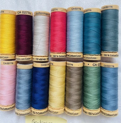 Gutermann 100% Cotton Hand/Machine Sewing Thread 100m 14 reels in each lot - Image 1 of 4