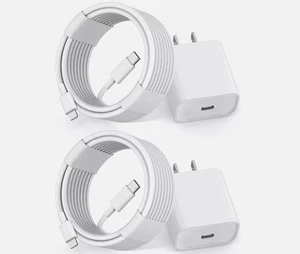 2 Pack Fast Charger Type C Wall Charger For iPhone 15 16 Plus Pro Max USBC-USBC - Photo 1 sur 9