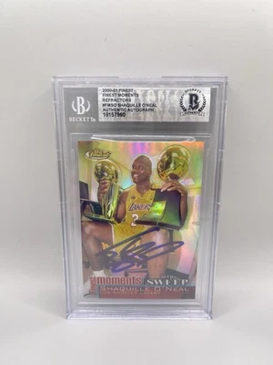 Refrator Beckett autografado L1 Shaquille O’Neal 2000-01 Topps Finest Moments - Imagem 1 de 2