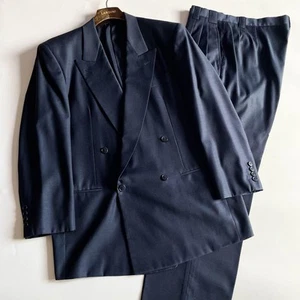 Loro Piana WINTER TASMANIAN Navy Double Breasted Suit Super 120's Size XL U5762 - Picture 1 of 11