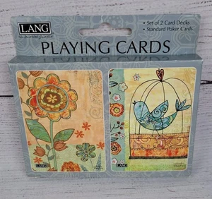 Lang Cartas Gitanas Jardín Pájaros Florales 2 Barajas Paquetes Sellados Wendy Bentley - Imagen 1 de 12