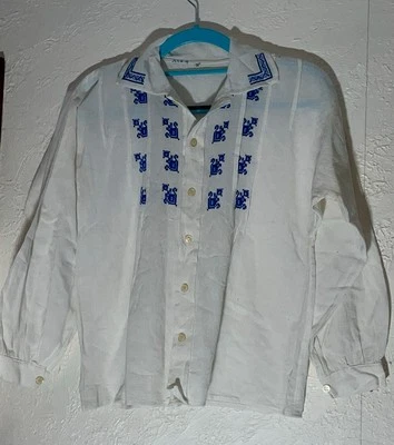 Blusa folclórica tradicional rumana hecha a mano vintage 1988 auténtica/nunca usada Foto 1 de 4