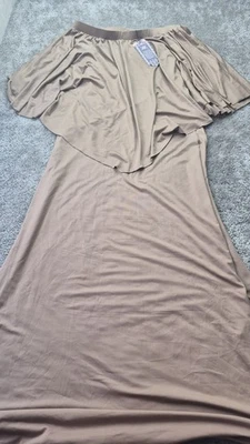 Nuevo con etiquetas Koh Koh informal fluido tostado maxi vestido para mujer pequeño Foto 1 de 4