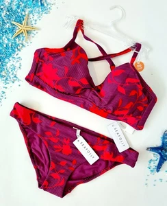 Conjunto de bikini Seafolly Florence talla 40/42 Boysenbery DD Cup bralette hipster - Imagen 1 de 11