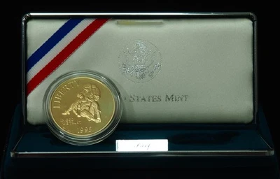 1995 Civil War Battlefield PROOF US Mint Silver Dollar Box COA - Image 1 of 2