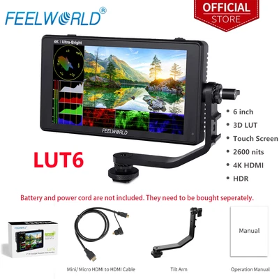 FEELWORLD LUT6 6 inch DSLR Camera Field Monitor  Touch 2600nit 4K HDM - Image 1 of 4
