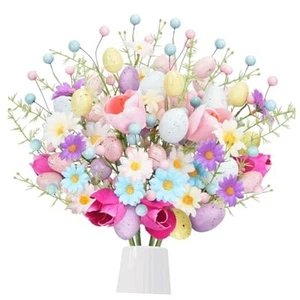 Easter Picks for Decor -17inch Easter Artificial Flowers Egg Berries Spring - Picture 1 of 8