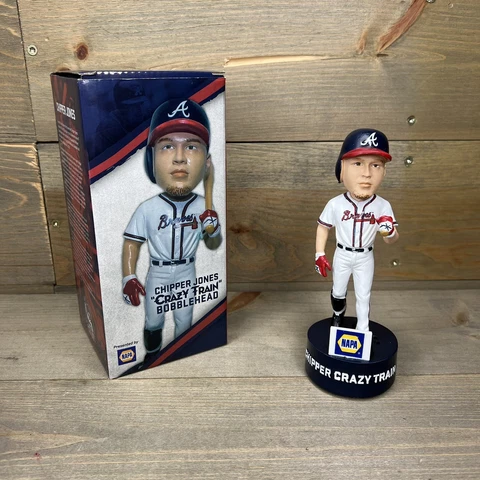 Chipper Jones Crazy Train Bobble Head Atlanta Braves NAPA MISSING BAT READ Cover