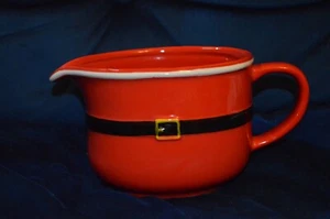 LARGE CHRISTMAS SANTA BELT NOVELTY THEMED CUSTARD CREAM GRAVY JUG TESCO - Picture 1 of 3